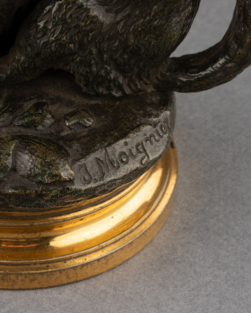 Pot à tabac en bronze signé Jules Moigniez (1835 - 1894) 