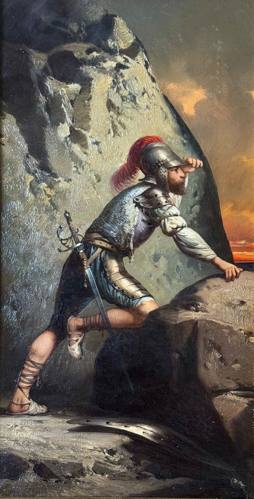 19th Century French School - Soldier Looking at the Enemy