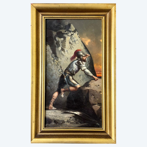 19th Century French School - Soldier Looking at the Enemy