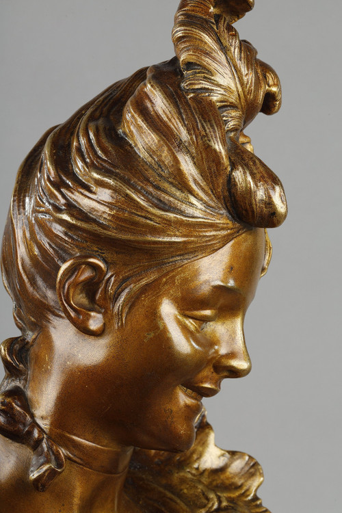 Busto di giovane donna della Belle Epoque di Victor Léopold BRUYNEEL