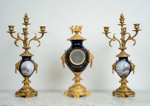 Garniture Ancienne Napoléon III Du 19ème Siècle.