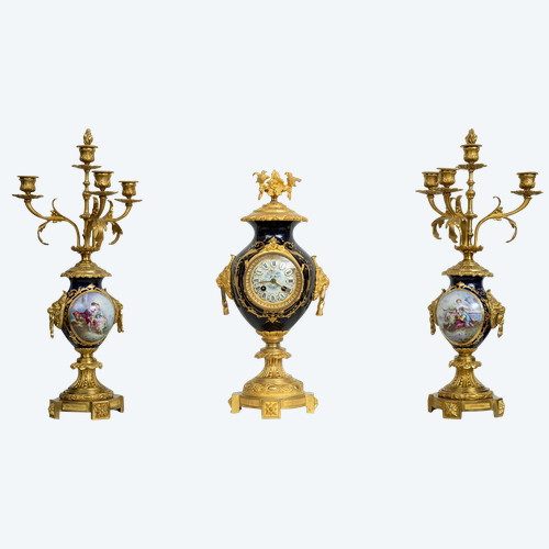Garniture Ancienne Napoléon III Du 19ème Siècle.