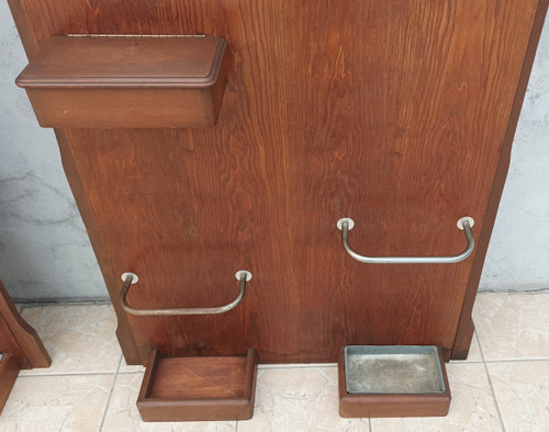 Wandgarderoben, Paar Vintage-Garderoben aus Eiche