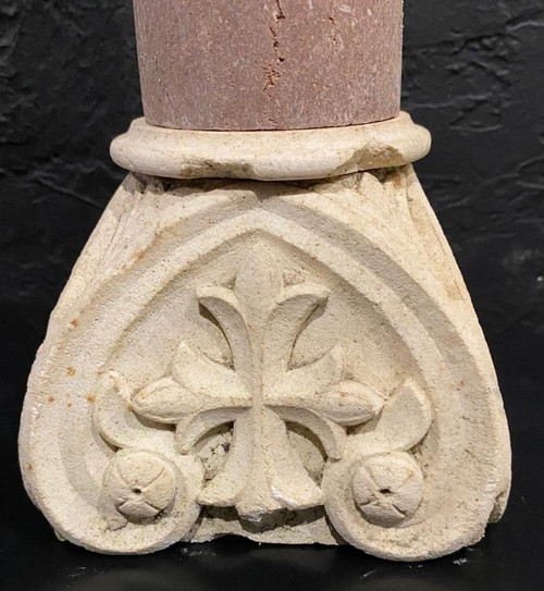 Säulenpaar - Marmor und Stein - Frankreich - 19. Jahrhundert