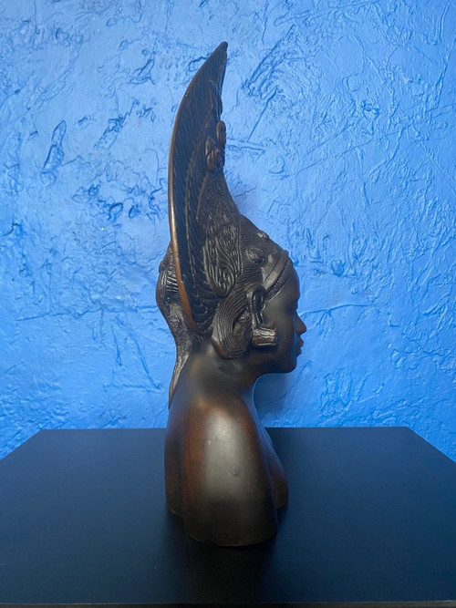 Scultura in bronzo - Busto balinese - Bien Hoa - Vietnam - XX secolo