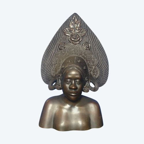 Scultura in bronzo - Busto balinese - Bien Hoa - Vietnam - XX secolo