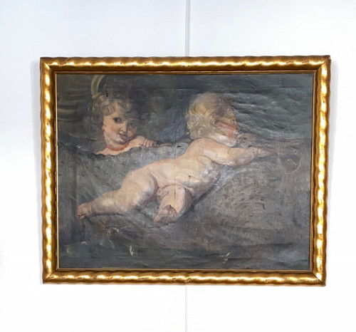 Important Tableau - D’après Pierre Paul Rubens -  École Flamande - XIX ème
