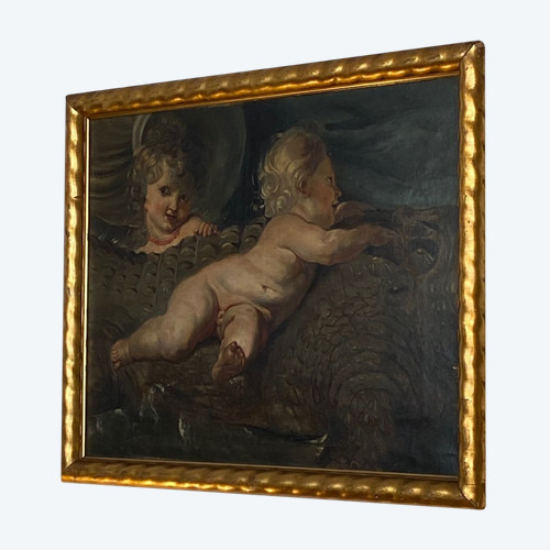 Important Tableau - D’après Pierre Paul Rubens -  École Flamande - XIX ème
