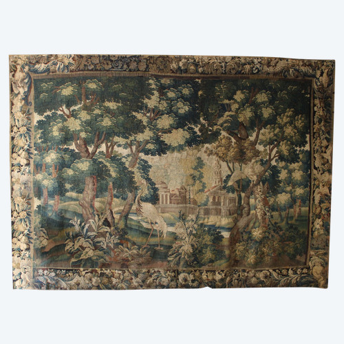 Aubusson verde con uccelli, XVIII secolo