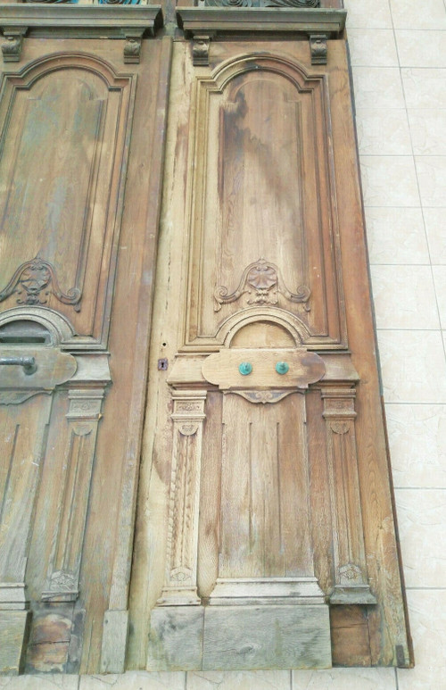 Grande double porte Louis XV en chêne