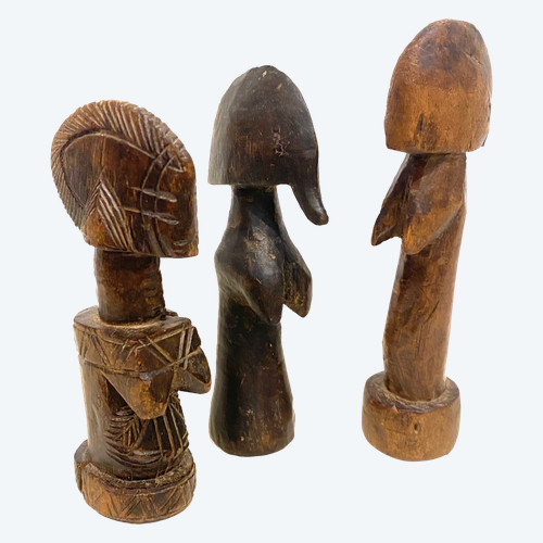 Set von drei kleinen Biga MOSSI-Puppen aus Burkina Faso