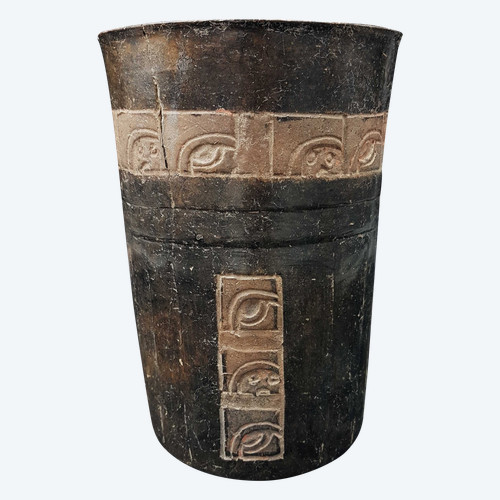 Vase mit schwarzem Ton, Maya-Kultur, Mexiko. 500 - 900 n.Chr. Jh.-c