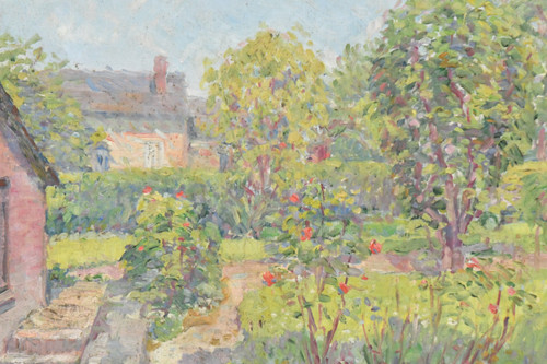 Maurice Léan (20. Jh.) Der blühende Garten Öl auf Leinwand
