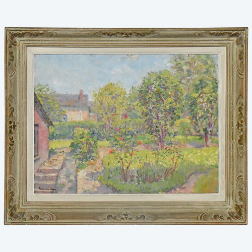 Maurice Léan (20. Jh.) Der blühende Garten Öl auf Leinwand