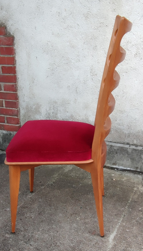 Serie von 4 Stühlen Gaston Poisson Art Deco