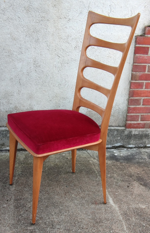 Serie von 4 Stühlen Gaston Poisson Art Deco