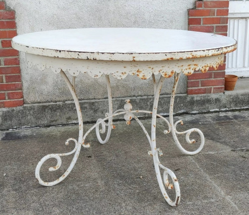 Ancienne table ronde fer forgé 