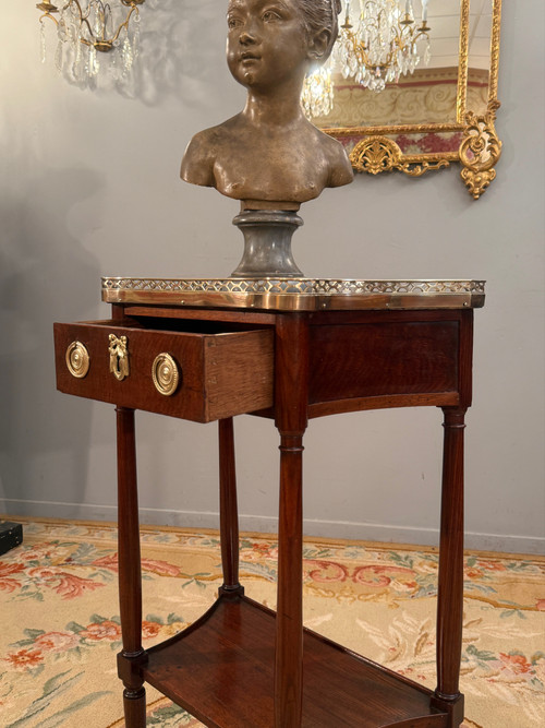 Small Mahogany Console Stamped Louis XVI Period About 1780
