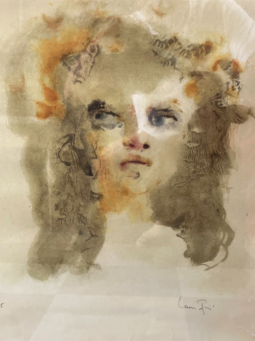 Leonor FINI: volto, litografia firmata e numerata