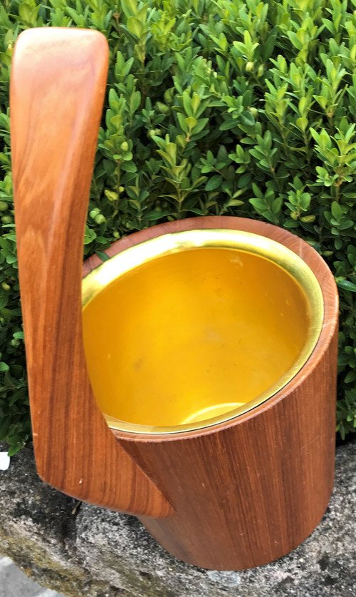 Modernist teak champagne or ice bucket 1960