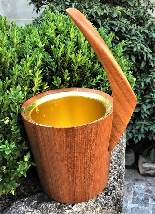 Modernist teak champagne or ice bucket 1960