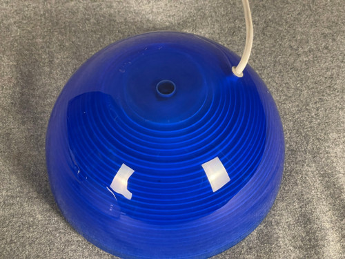 DAUM blue spherical lamp from France in two parts circa 1960