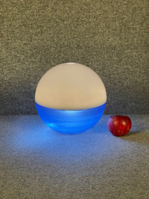 DAUM blue spherical lamp from France in two parts circa 1960