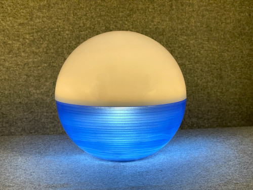 DAUM blue spherical lamp from France in two parts circa 1960