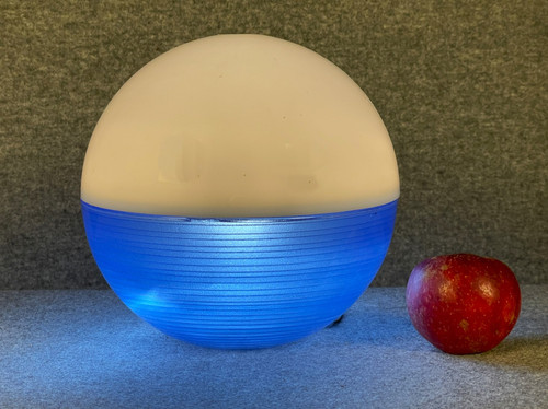 DAUM blue spherical lamp from France in two parts circa 1960