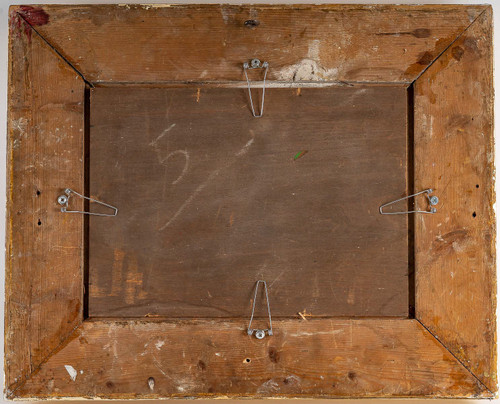 Ludger Larose (1868-1915) Le Tête à Tête huile sur bois XIXème siècle