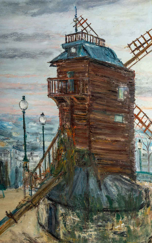 Serge Belloni (1925–2005), bekannt als der Pariser Maler Le Moulin de la Galette, Öl auf Leinwand um 1961