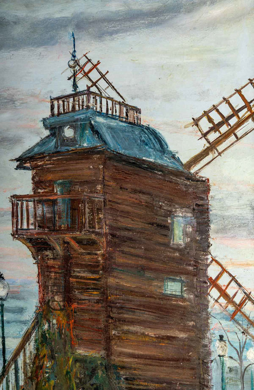 Serge Belloni (1925–2005), bekannt als der Pariser Maler Le Moulin de la Galette, Öl auf Leinwand um 1961