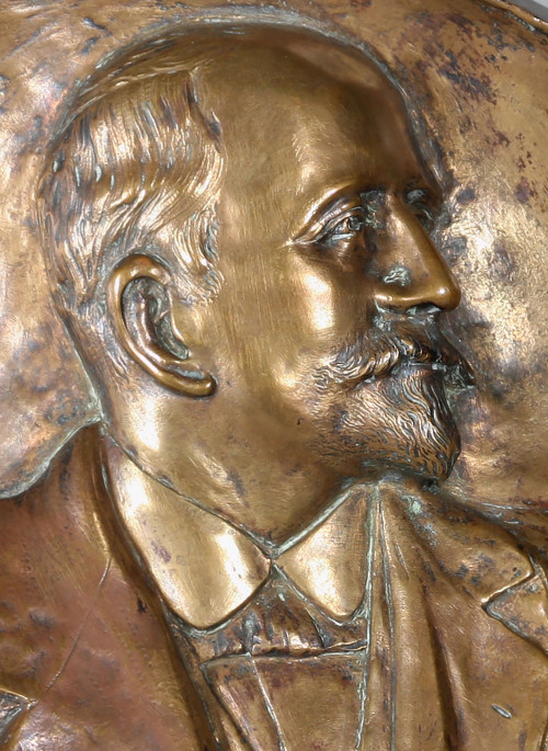 Bronze 28 cm, de D. Houssat Bordanave, 1908, portrait, bas relief, médaille