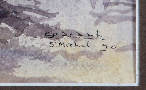 Aquarell, Paris, Notre Dame, Ile de la Cité, signiert Gabriel Lardat 1900/1994