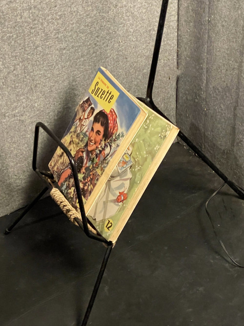 Adjustable floor lamp with magazine rack circa 1950/60