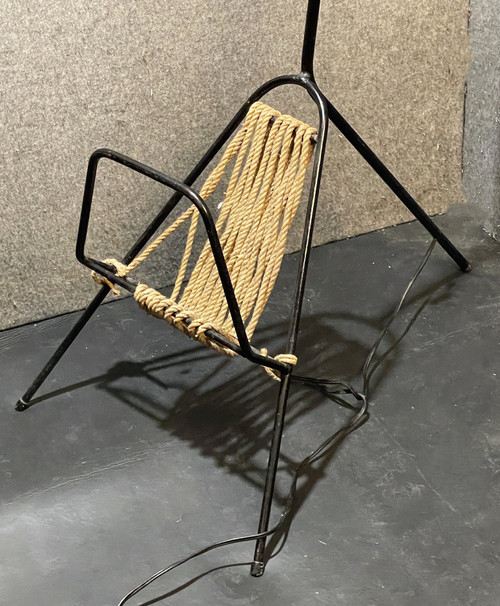 Adjustable floor lamp with magazine rack circa 1950/60