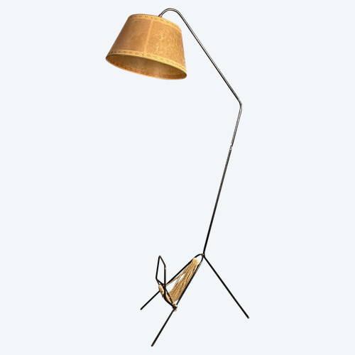 Adjustable floor lamp with magazine rack circa 1950/60