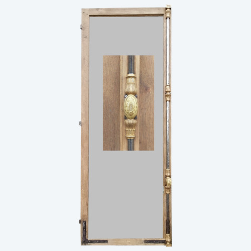 Old 1880s Showcase or Library Facade and Very Beautiful Cremone Window Door Woodwork