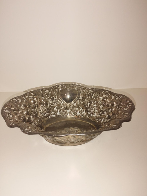 Elégante et grande corbeille, centre de table ancien