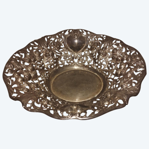Elégante et grande corbeille, centre de table ancien