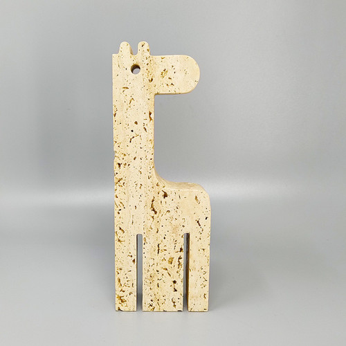 Sculpture originale de girafe en travertin des années 1970 par Enzo Mari pour F.lli Mannelli