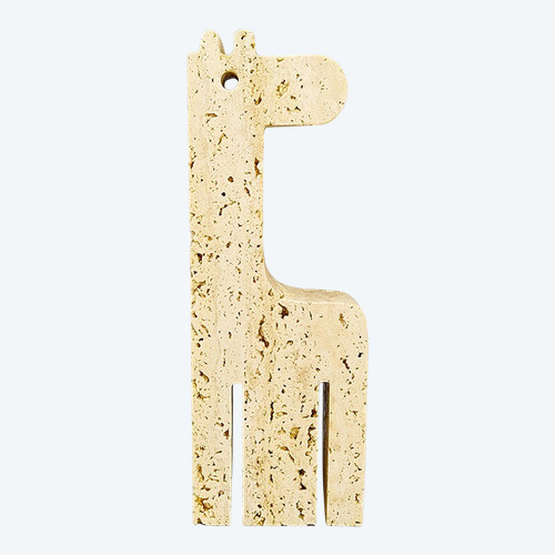Sculpture originale de girafe en travertin des années 1970 par Enzo Mari pour F.lli Mannelli