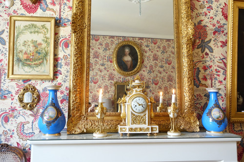 Paire d'importants vases potiches en porcelaine de Paris, époque Napoléon III - 33cm