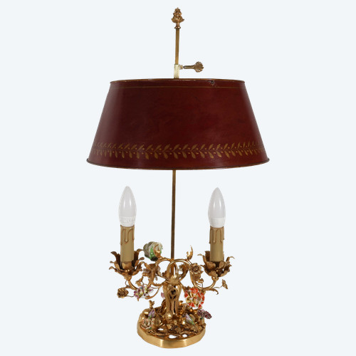 Lampada Bouillotte in bronzo dorato fine XIX secolo 