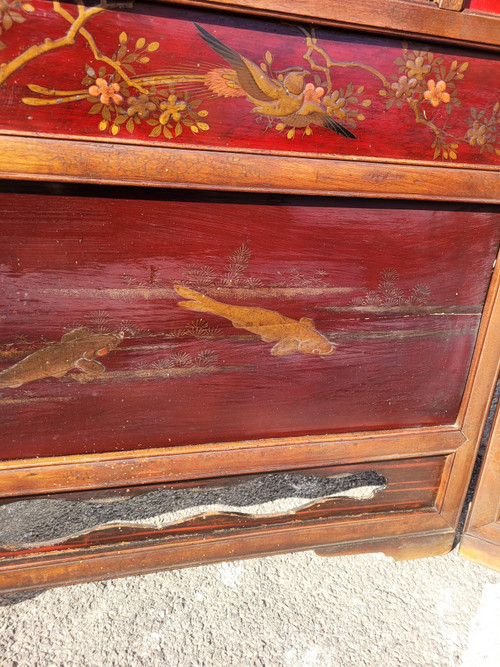 Paravento Con Pannelli Laccati, Giappone Meiji, Fine XIX Secolo