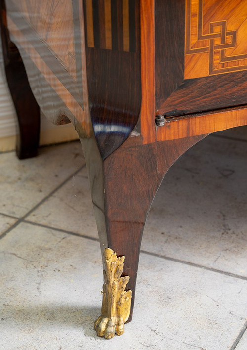 Vecchia credenza francese Napoleone III in legni esotici del XIX secolo