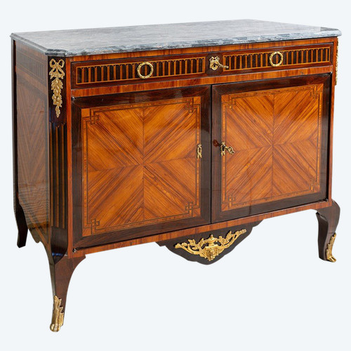 Vecchia credenza francese Napoleone III in legni esotici del XIX secolo