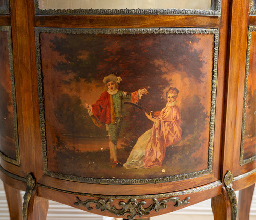 Vitrine ancienne dans le goût de Vernis Martin France 19ème siècle.