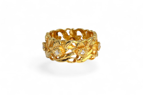 Anello con diamanti in stile Art Nouveau