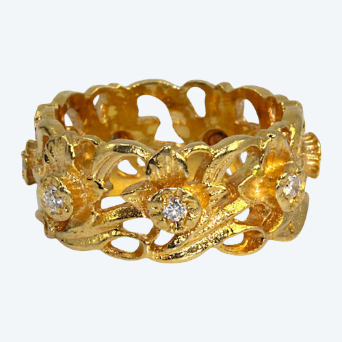 Anello con diamanti in stile Art Nouveau